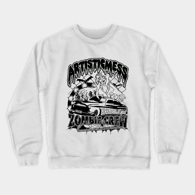 Artisticmess Zombie Crew Crewneck Sweatshirt by Artisticmess